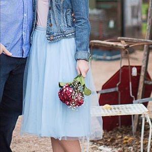 Periwinkle Tulle Midi Skirt